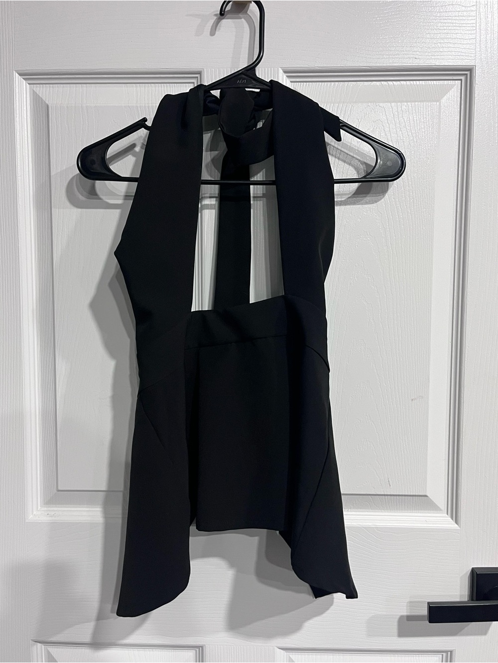 ASOS Black Halter Neck Tie Back Draped Vest Top UK 10 US 6
